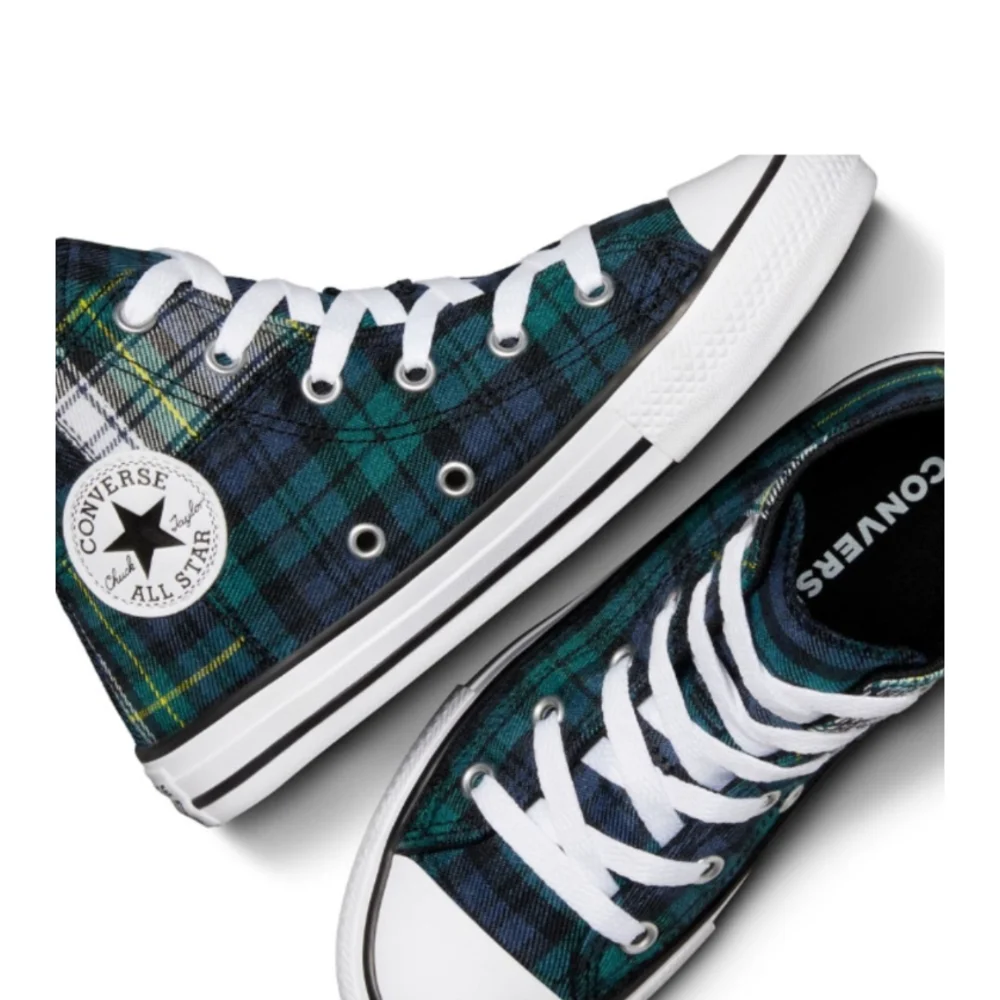 Converse Kids Plaid Luxe High Top Sneakers Size 3 NWT